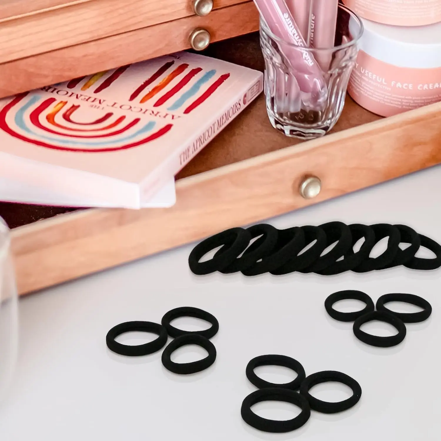 Hair Band 100 Pcs 4cm Elastic Hair Ties Thick Seamless Soft Ponytail Holders for Girl Women