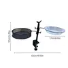Bird Feeder For Deck Railing Deck Mounted Bird Feeder With Mesh Tray 360-Degree Rotatable Feeding Station Flower Pot Stand For 6