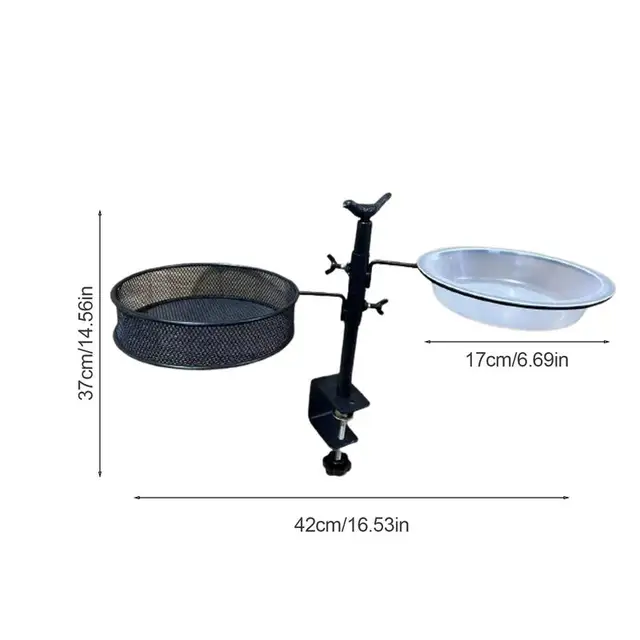 Bird Feeder For Deck Railing Deck Mounted Bird Feeder With Mesh Tray 360-Degree Rotatable Feeding Station Flower Pot Stand For 6