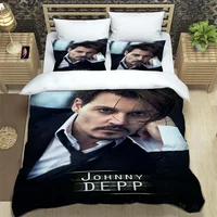 Johnny Depp Pattern Quilt Cover With Pillowcases 3D Digital Printed Bedding Set Twin Full Queen King Gift 1