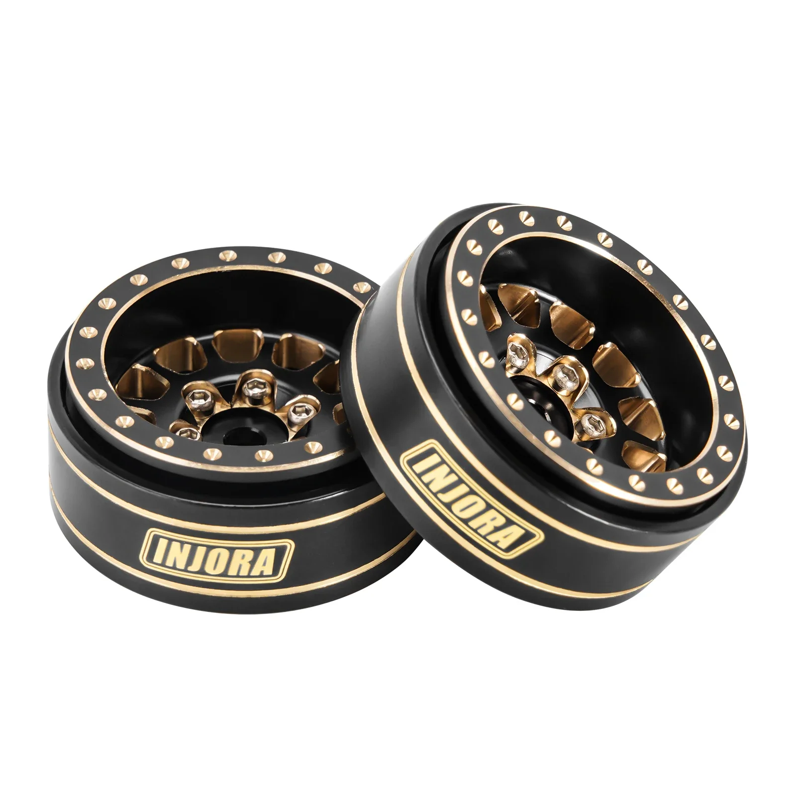 INJORA 1.0 Plus Brass Beadlock Wheel Rims for 1/24 1/18 RC Crawler SCX24 TRX4M FCX24 (W1101 W1102 W1103 W1107) 5