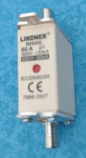 

Предохранители: LINDNER NH000 50A 500V-120KA 690V-50KA gG/gL / NH000 20A 25A 32A 40A 63A 80A 100A 500V-120KA 690V-50KA gG