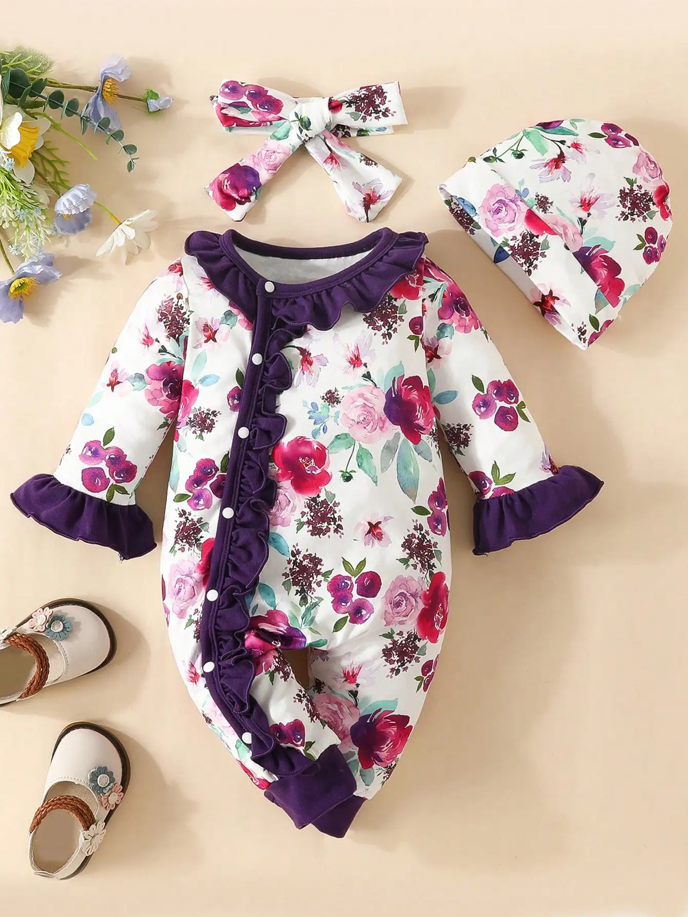 Детский цветочный комбинезон с