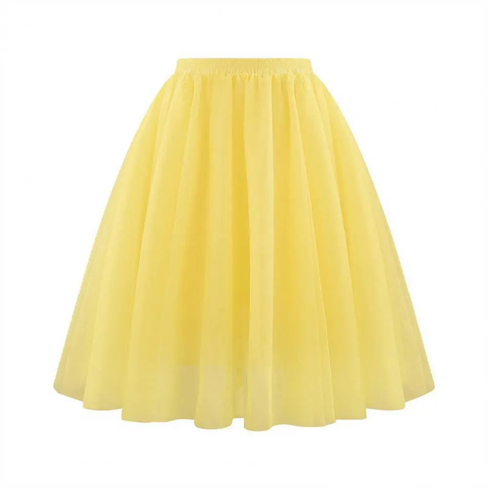 Women Summer Vintage Tulle Skirt Adult Fancy Ballet Dancewear 3-Layer Tulle Petticoat Party Costume Ball Gown Adult Mini Skirt