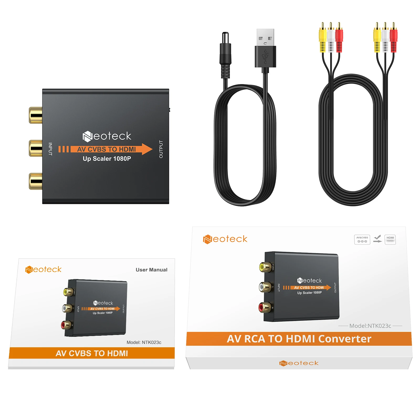 Hdmi to av adapter Neoteck 1080P 3RCA AV CVBS Composite To HDMI-compatible Converter for TV PC 720P/1080P AV to HDMI-compatible Adapter Scaler