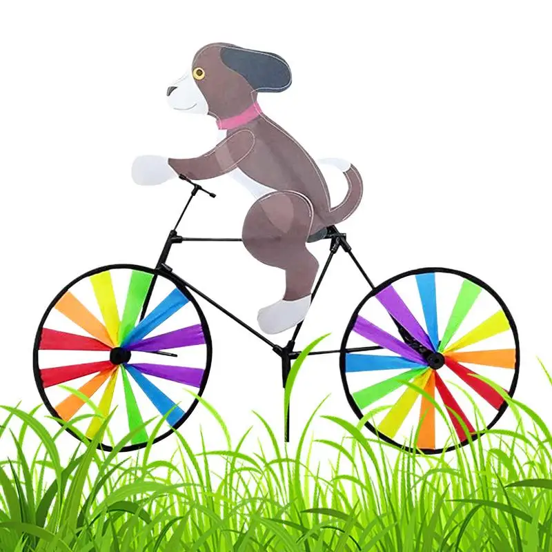 

Animal Bike Wind Spinner Cat Puppy Windmill Outdoor Garden Decoration Pinwheel Home Yard Art Decoration Gift