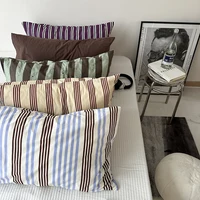 Cotton Pillowcase Colorful Stripe Pillow Case Bedding Black Pillow Cover Envelope Pillow Case Cover Nordic Sling 1