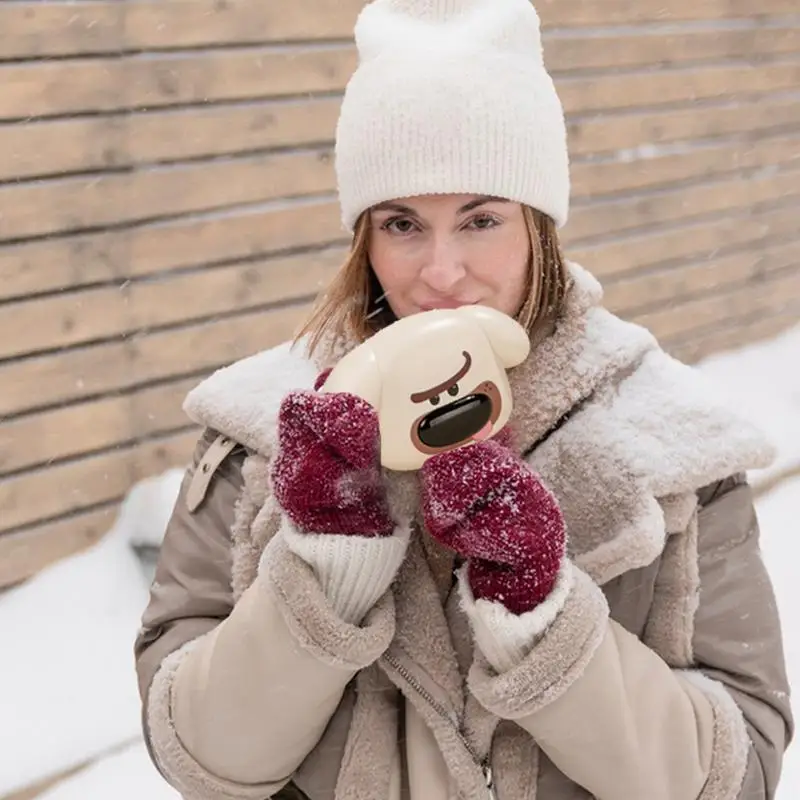 USB Hand Warmer Dog Shape Portable Electric Hand Warmer Pocket Heater Handwarmers With 5 Levels Temperature For Winter Camping