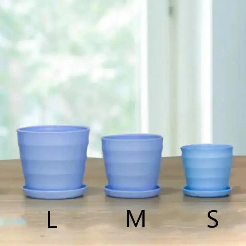 1 Pcs Plastic Flower Pot Succulent Plant Flower Pot For Home Office Desktop Decoration Colorful Garden Supplies Color Randomly