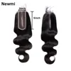 Body Wave 2x6 Closure Human Hair Transparent 2x6 Lace Closure Hair Extensions for Women Straight Hair Natural Color Pre Plucked 1