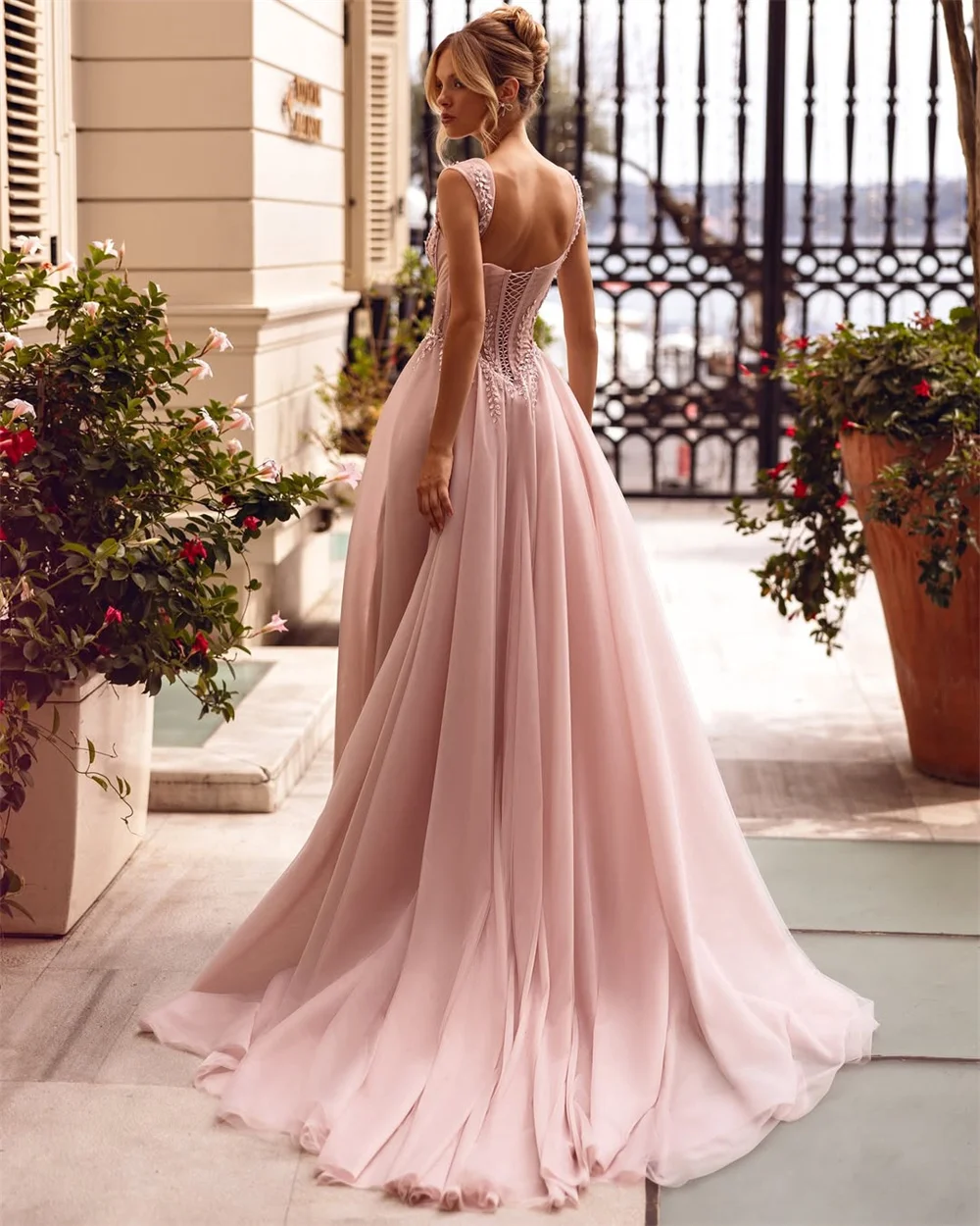 sachin and babi light blue dress Tea Length V Ncek Shiny Wholesale Evening Dresses main image 1