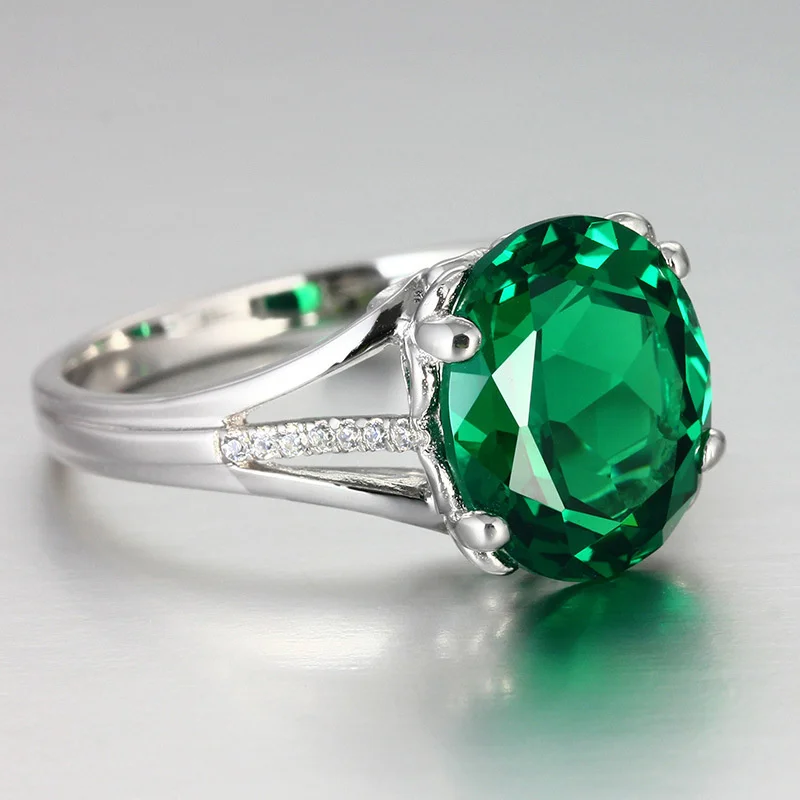 Natural Emerald Rings For Women Vintage Real Silver New Ring Women Jewelry Brand Anniversary Party Gifts Fine Jewelry silver rings silver ring emerald gemstone ring gemstone ring natural stone ring