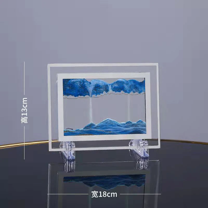 Moving Sand Art Picture Round Glass 3D Deep Sea Sandscape In Motion Display Flowing Sand Frame Sand Painting 