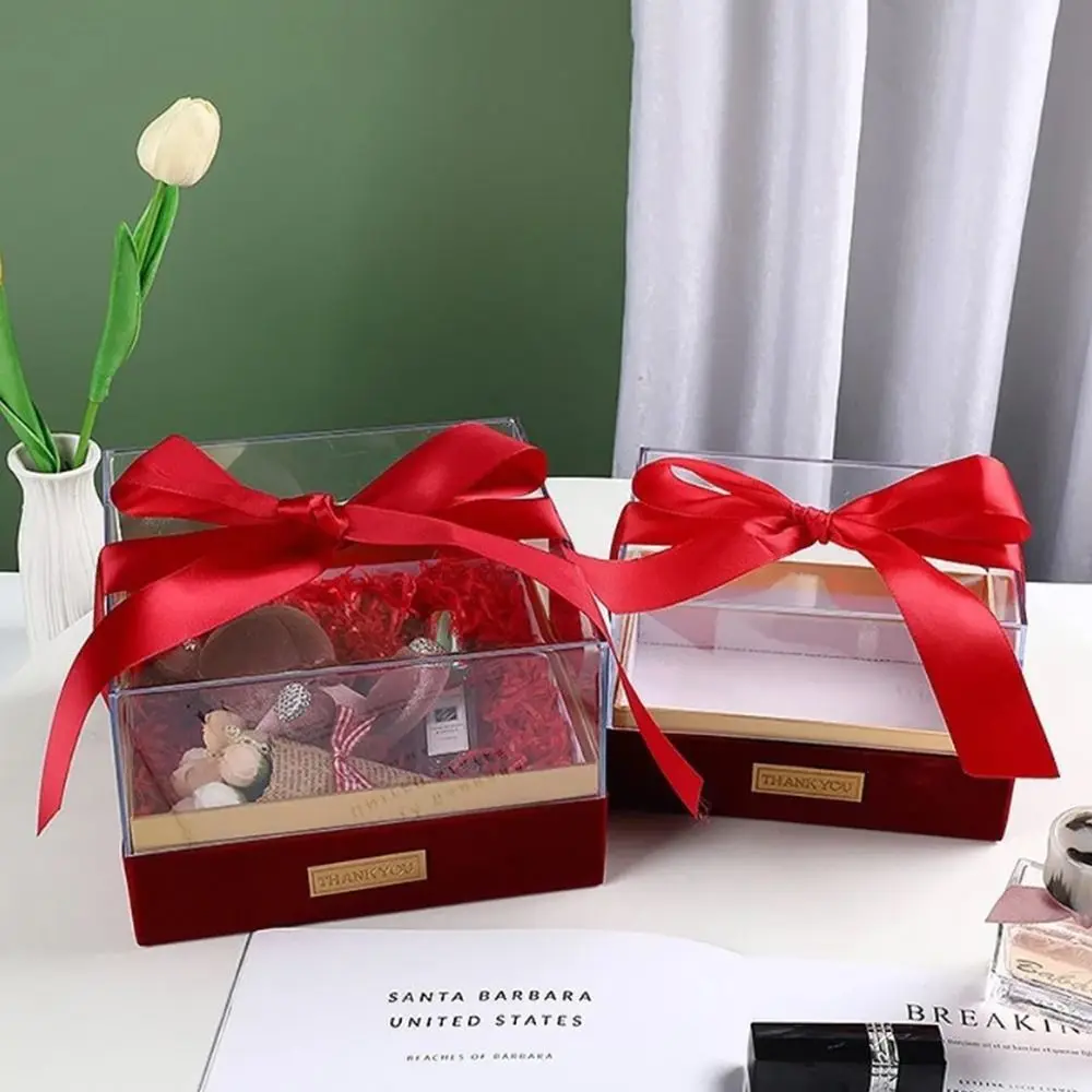 Transparent Wedding Hand Gift Box, Luxury Acrylic Bow Present Container for Valentine's... - SKU THGB1913 - UGI Packaging