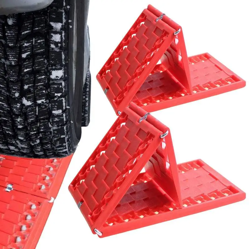 

2PCS Portable Foldable Car Escape Mat Non-Slip Pad Fit All-Weather Auto Traction Mat Tire Grip Aid Ideal For Snow Ice Mud