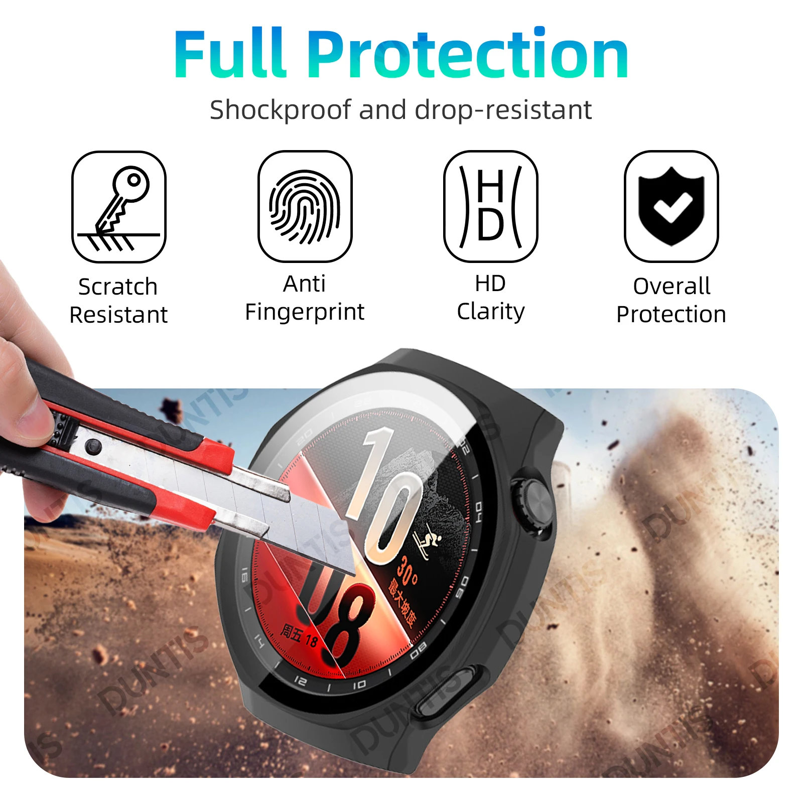 All-Around Protective Case & Screen Protector for Smartwatch - Anti-Scratch Bumper Cover