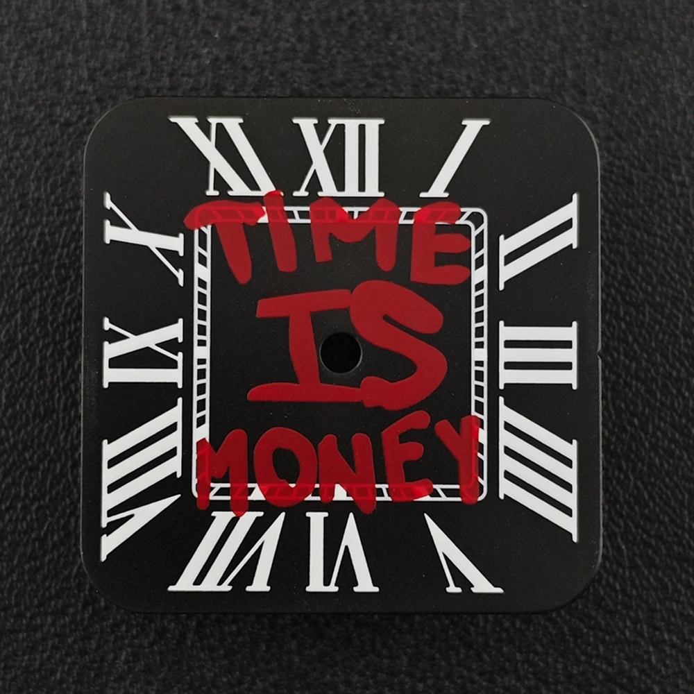 Square Dial 'Time is Money' Customized Watch Face for Premium Watch Accessories