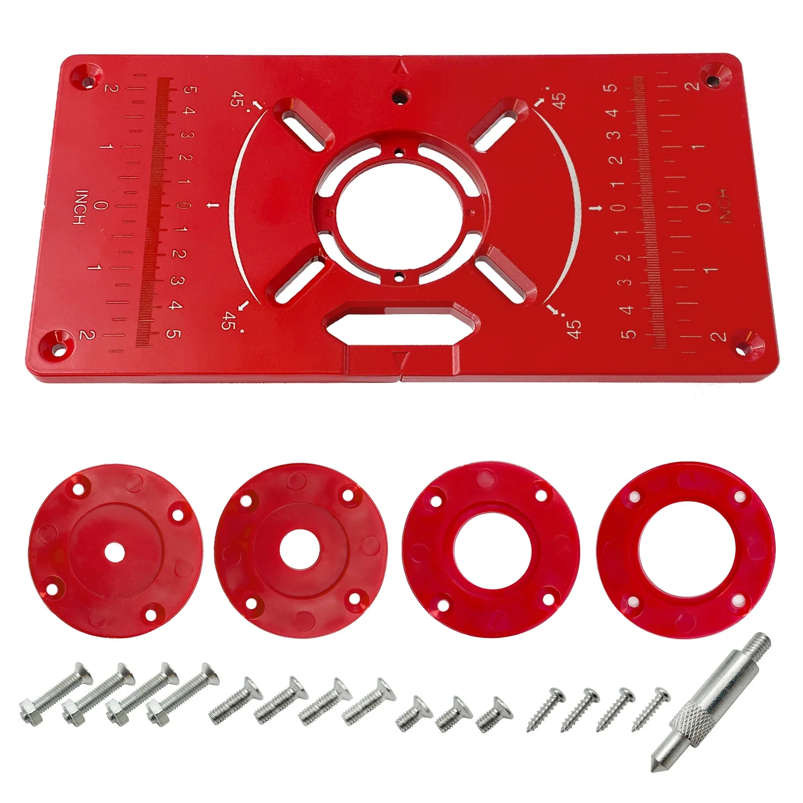 Carpinte Router Table Insert Plate Woodworking Benches Aluminium Wood Trimmer Models Engraving Milling Machine With Rings woodworking bench woodworking workbench router insert plate router plate