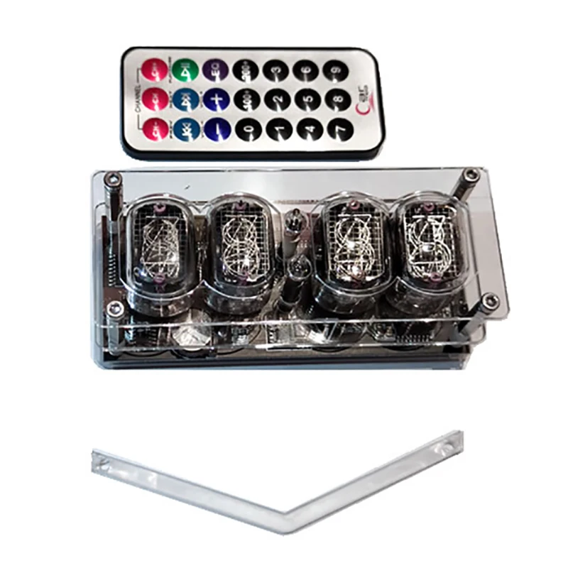 In12 Nixie Tube Clock Alarm Table Clock Vintage Electronic Desktop Glow Tube Clocks Light Black  