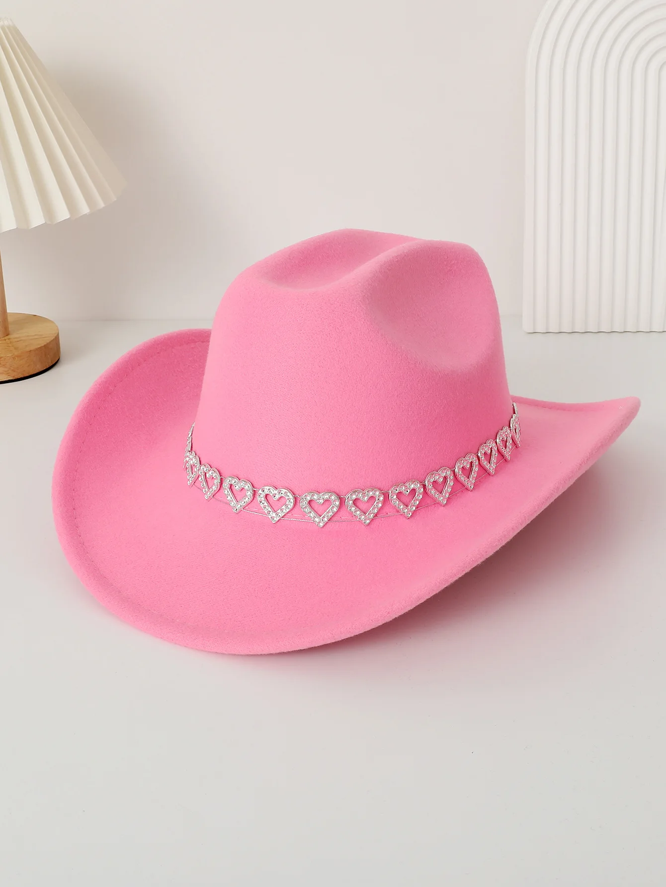 Cowboy Hats Rhinestone Necklace Decorated Cowboy Hats For Women Girls Western Style Photo Props Jazz Hats Party Dress Caps