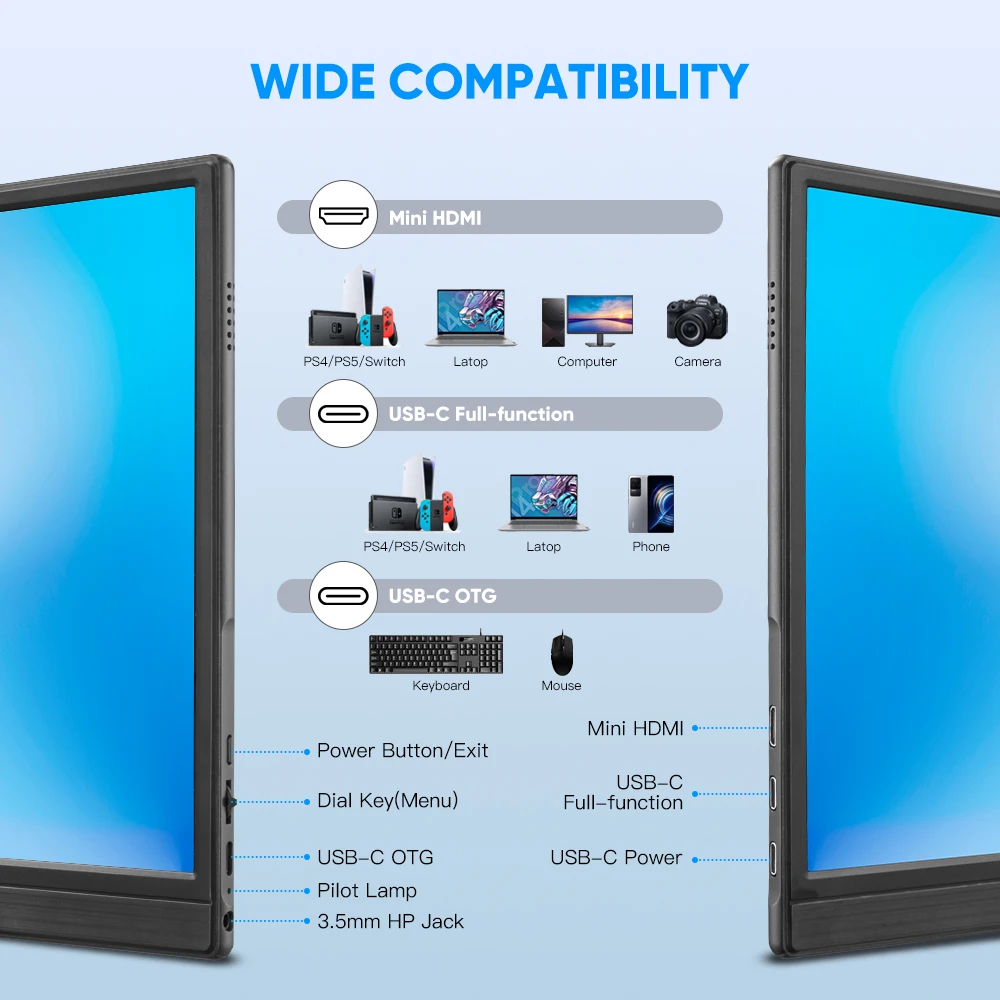 Miktver HDR ̹ ÷, IPS ÷ ũ,  Ŀ, HDMI  C Ÿ, ƮϿ ޴ ܺ , 15.6 ġ, 1920x1080
