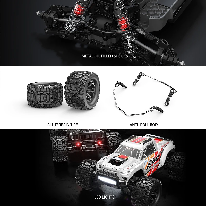 New MJX Hyper Go 10208 1/10 Brushless RC Car 2.4G 4WD 80KM/H High Speed Off-Road Vehicle Remote Control Drift Monster Truck Toys 6