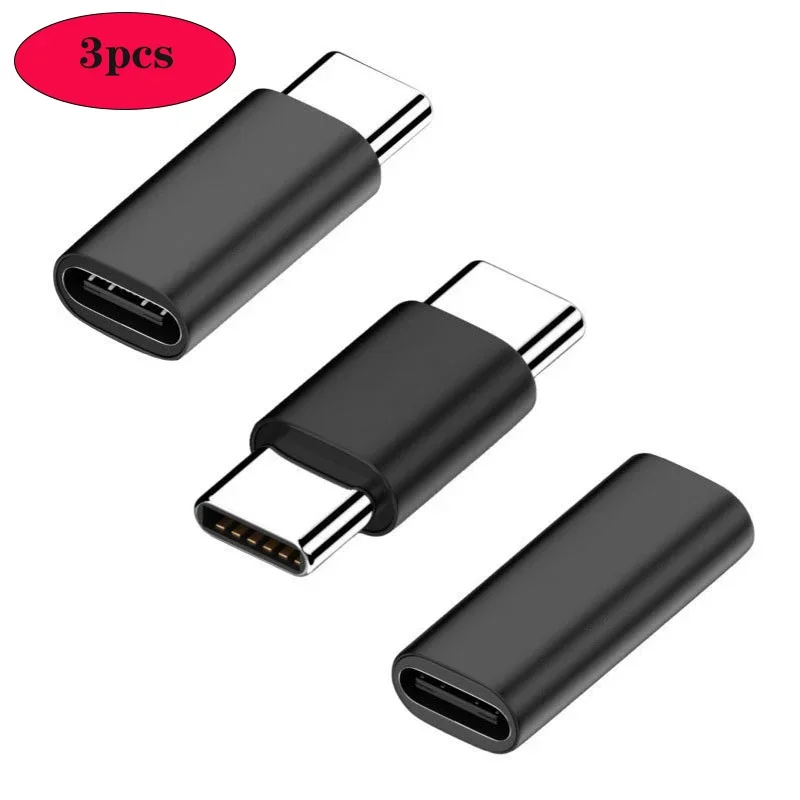 3-Pack USB-C to USB-C Adapter Set for Fast Charging and Data Transfer