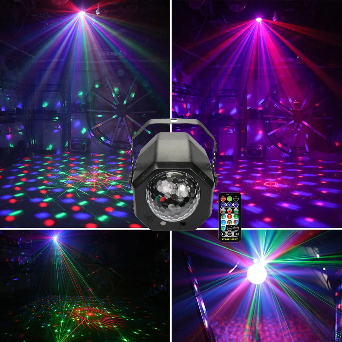 

Disco DJ Fireflies Starry Sky Water Ripple Pattern Laser Magic Ball Stage Lighting for Party Bar Wedding with Remote Control