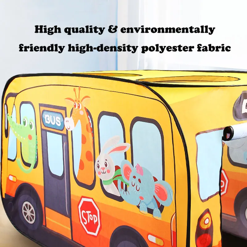 Portable Cartoon Bus Kids Toys Tent Outdoor Children's Tent Toys Play House Child Toy Baby Room Tent Automatic Pop-up Game Tents 5