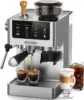 20 Bar Espresso Machine with Burr Grinder & Milk Frother, Stainless Steel, Home Coffee Maker for Cappuccino, Latte, Cold Brew, Americano 1