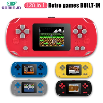 Consola de videojuegos Retro GAMINJA GC31, 128 juegos clásicos integrados, reproductor de juegos portátil de 2,4 pulgadas, consola recargable