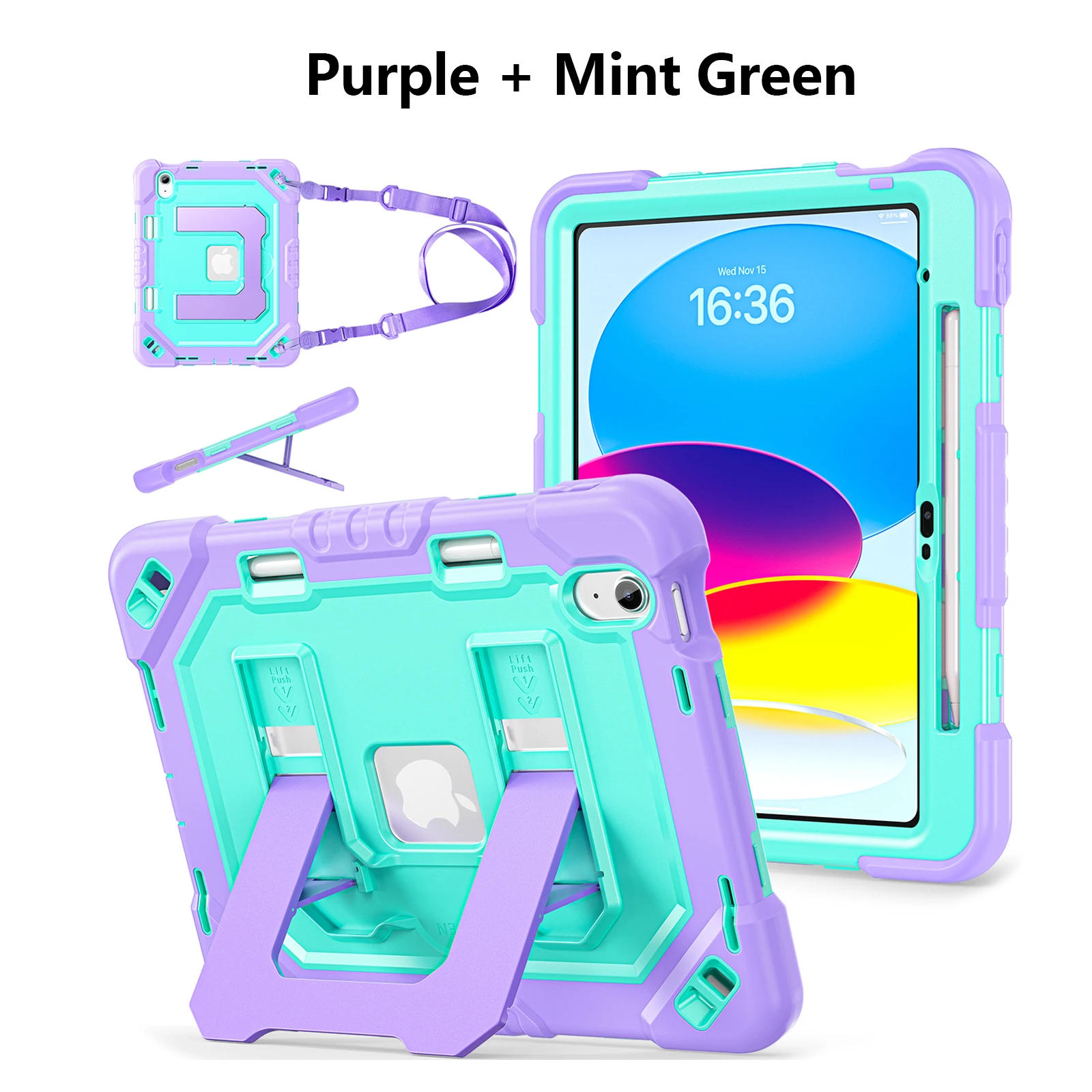 Enhanced Shockproof Smart Case with Shoulder Strap