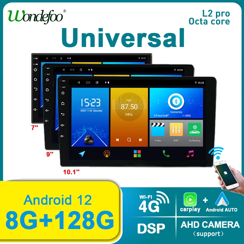 Carplay-Android-auto-universal-2-DIN-Car-Radio-mulitmedia-player-BT-4G ...
