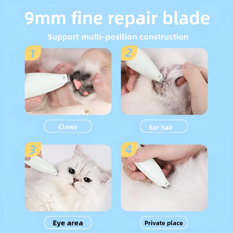 Pet electric clipper pet foot hair trimmer 360 &deg; pet hair trimmer beauty and hairdressing USB charging 500mah