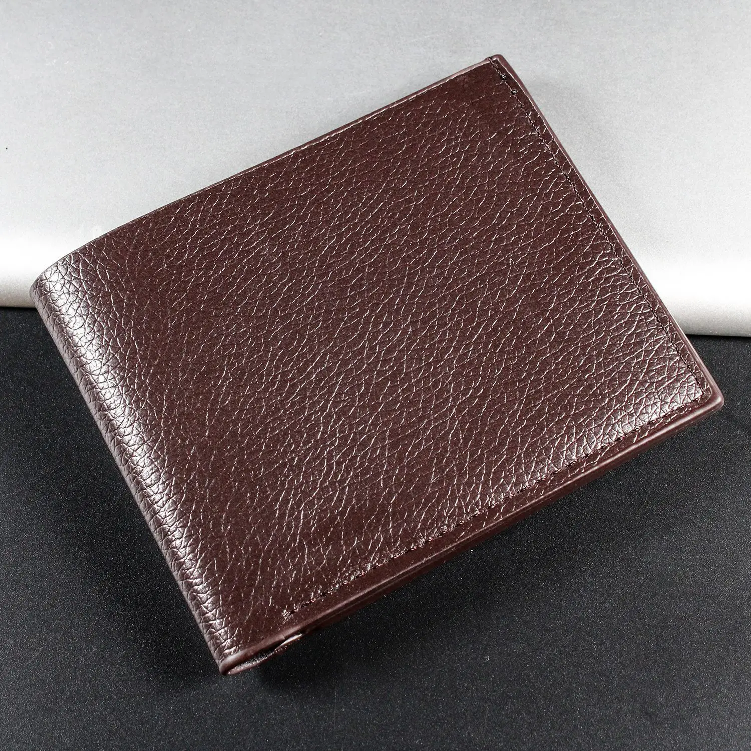 Men Short Soft Pu Leather Wallets Vintage Thin Male Credit Card Holder Black Small Money Purses Large Capacity Card Holder Bag - 3