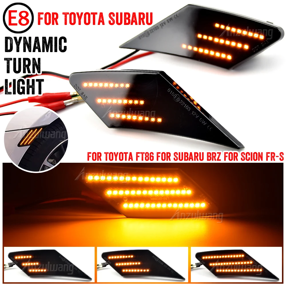 2xLEDDynamicTurnSignalLightForToyota86FT86GT86SideMarker