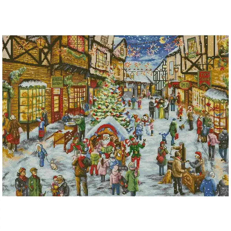 

Рождественские узоры, наборы для вышивки крестиком 11CT 14CT 16CT 18CT, пейзаж ручной работы, наборы для вышивки крестиком, вышивка