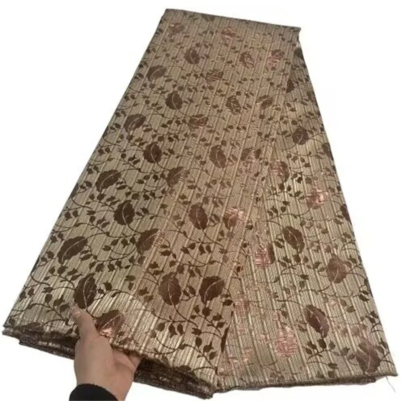 

Nigerian Jacquard Brocade Lace Fabric French Lace Fabric 2023 Gold High Quality African Lace Fabric For Women Party Dress Sew