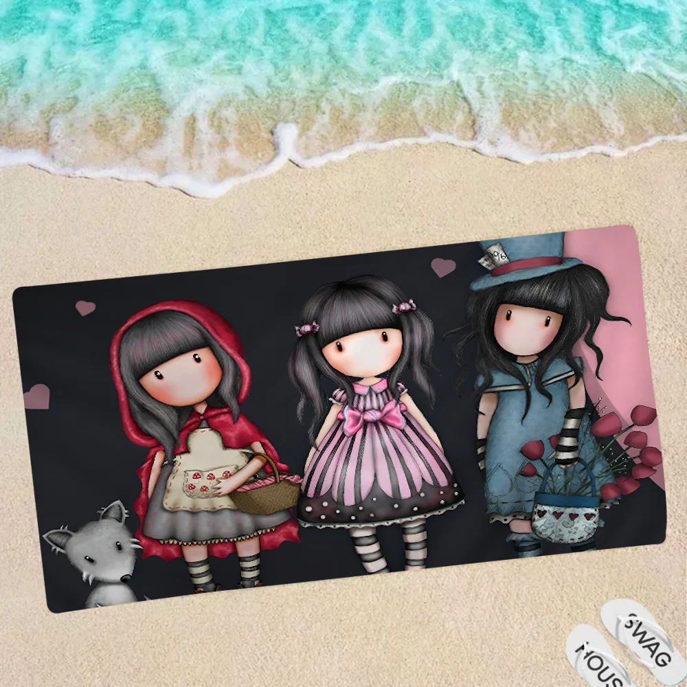 Cartoons S-Santoro G-Gorjuss Microfiber Beach Towel Absorbent Quick Dry Soft Yoga Swimming Resort Mountain Climbing Towel 6