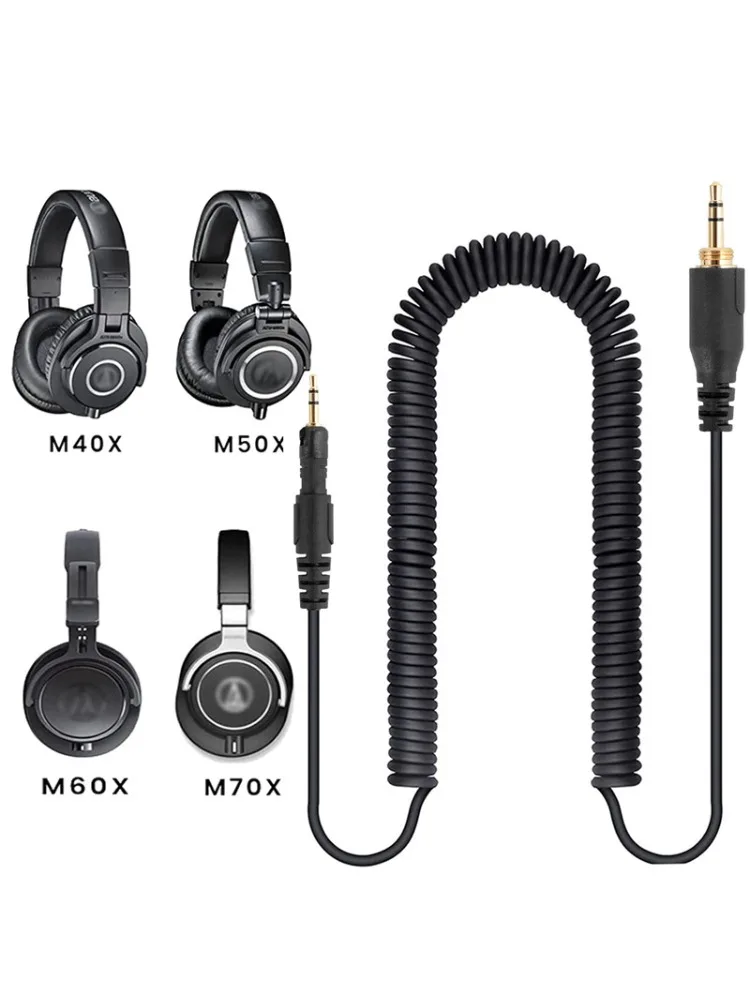 Replacement Audio Cable For Audio-Technica ATH M50X M40X M60X M70X Headphone Cable Universal Earphone Wire with 6.5mm Adapter