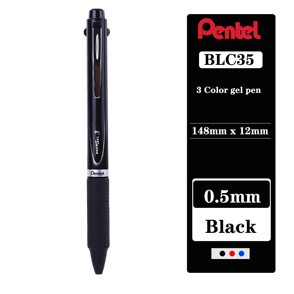 Japan Pentel 3Color Gel Pen Multi-function Signature Pen 0.5mm