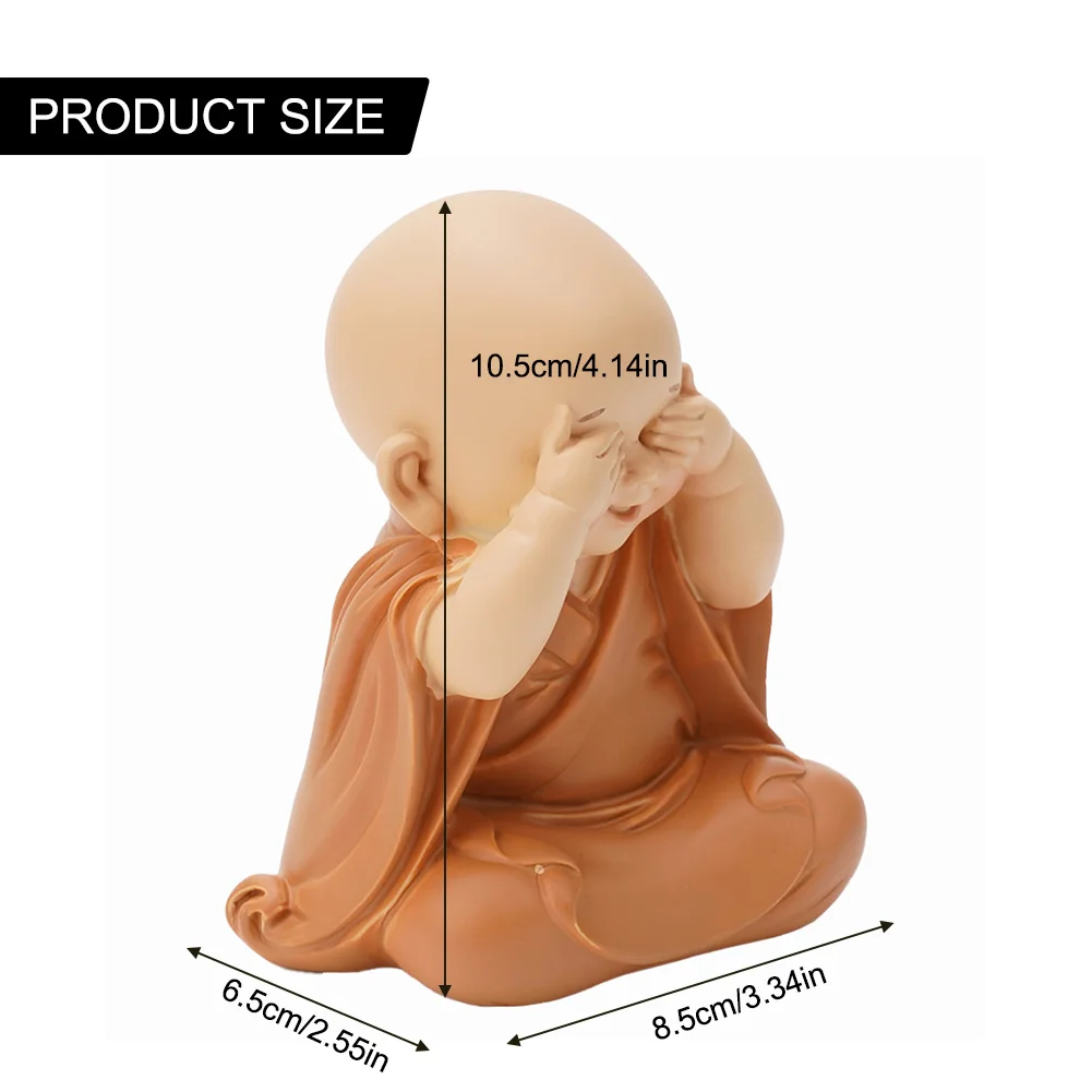 

Buddhist Small Monk Statues Chinese Style Cute Resin Ornaments Art Craft Feng Shui Car Home Decoration Accessories Special Gifts