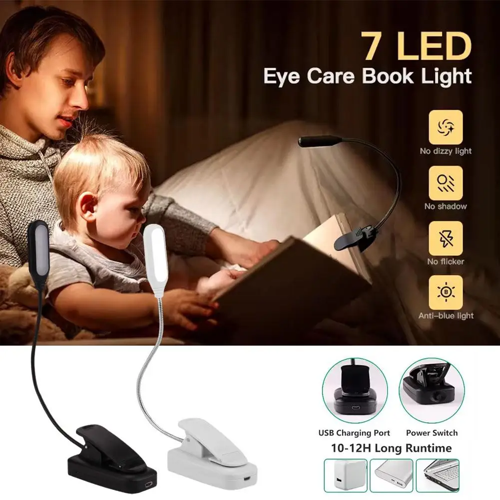 

Led Table Lamp Eye Learning Reading Night Light Hose Dormitory Lamp Bedside Clip Usb Charging Table Student S9u5