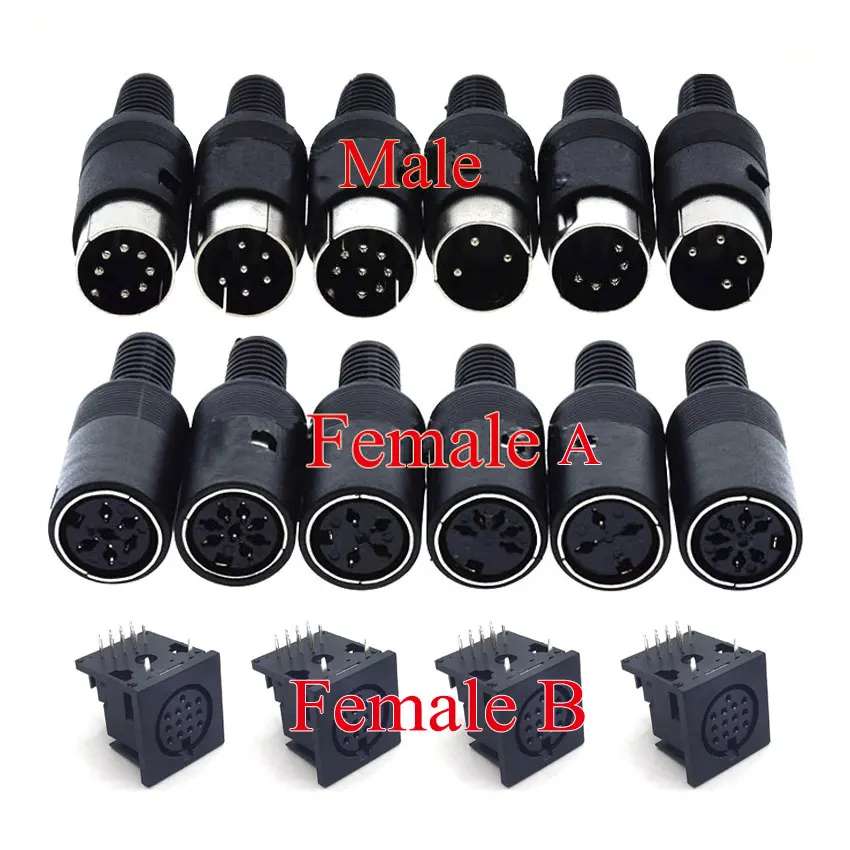 10 개/몫 6 핀 미니 DIN 암 소켓 커넥터 6 극 DIN 미니 잭 PS2 미니 원형 DIN 터미널 섀시