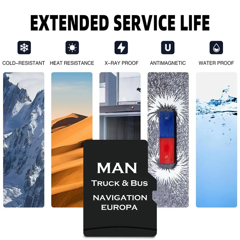New Update Version TF Card for MAN Truck Bus Car Map Navi GPS Card Europe UK Navigation 8GB Update Multimedia Software