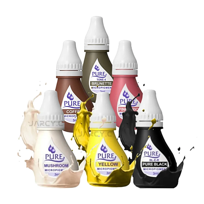 6pcs/box 3ML Original USA Pure Pigment Get Confidence Pure Micropigment Permanent Makeup Eyebrow Eyeliner Lip Tattoo Inks