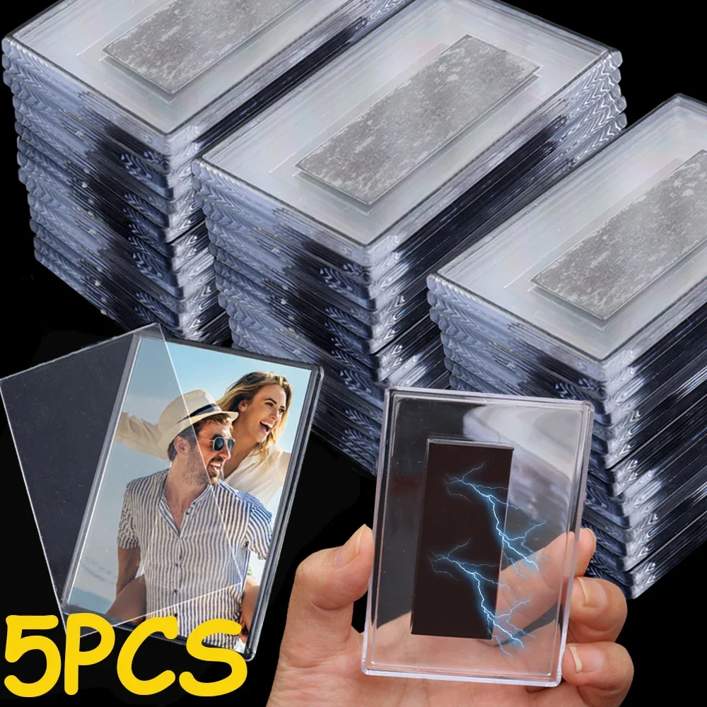 Magnetic Photo Holders Transparent Magnet Photoes Holders Acrylic Refrigerator Magnetic Display Holder Home Pictures Organizer DIY Decorative Products
