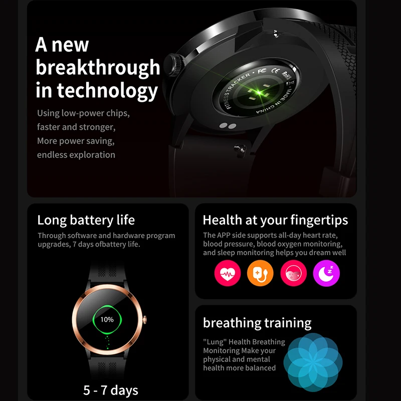2023 ʹ Ʈ ġ  1.32 &AMOLED 360*360 HD ȼ ÷  ̾ ȣ ˸ Smartwatch  + 