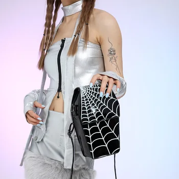 Gothic Coffin Shape Shoulder Bag for Women Adjustable Strap Handbag PU Leather Crossbody Bag for Halloween Cosplay