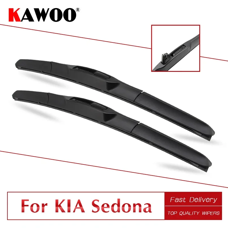 

KAWOO For Kia Sedona Car Rubber Wipers Blades 2006 2007 2008 2009 2010 2011 2012 2013 2014 2015 2016 2017 2018 Fit U Hook Arm